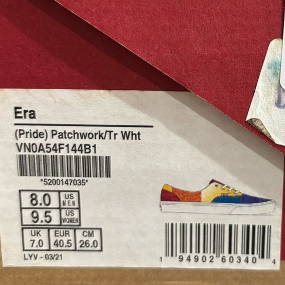 VANS Era "PRIDE" (Multi-Color / Patchwork) Women SZ 9.5 Men SZ 8 - Picture 6 of 6